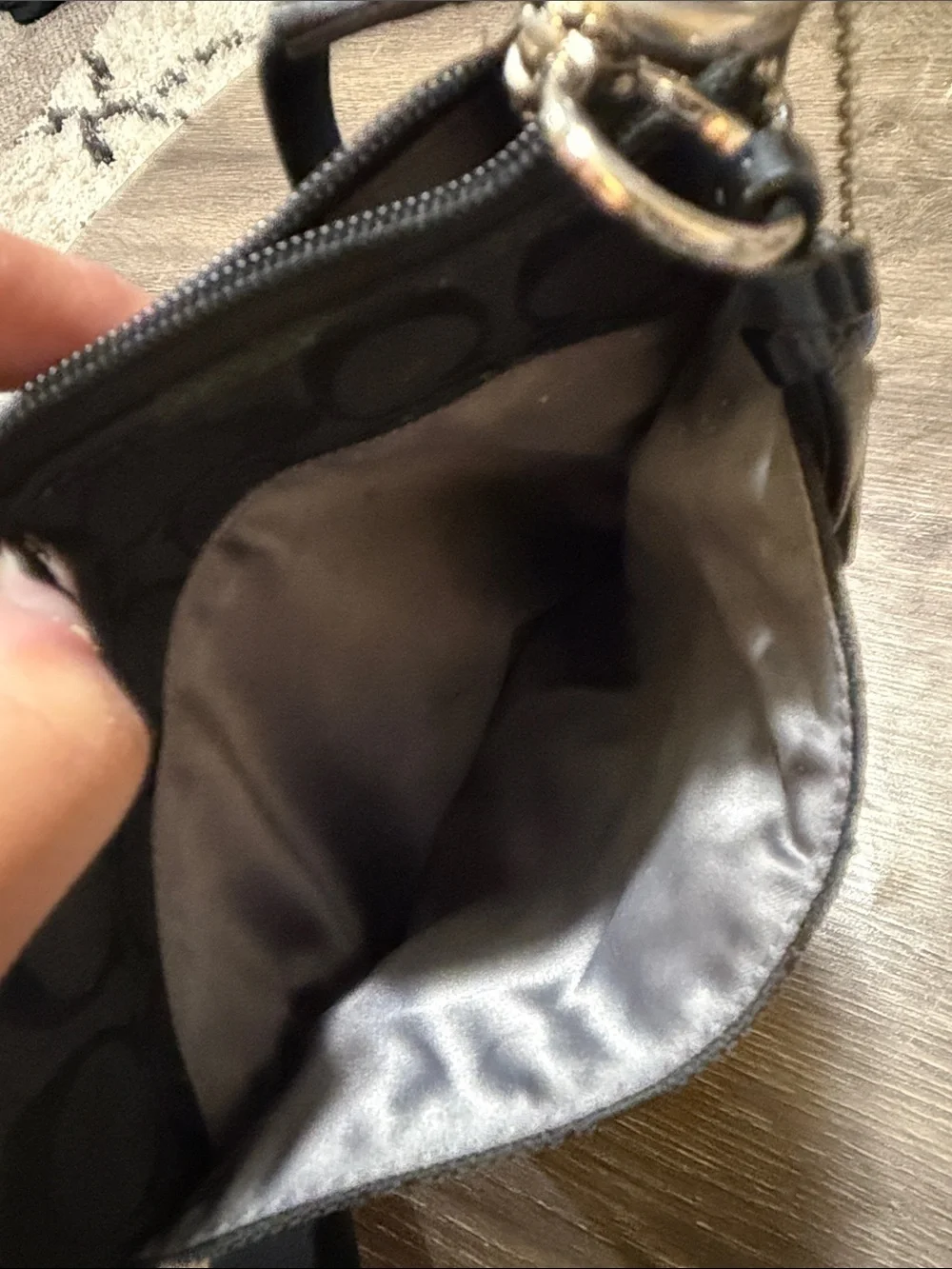 Coach Black Signature Classic Print Crossbody Purse